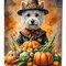 Edge Collections - 28" x 40" - Multicolor - Westie Thanksgiving House Flag Large Decorative Outside Yard Banner - 1 Piece